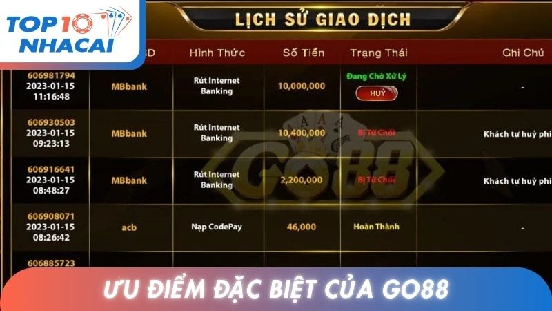 Ưu điểm đặc biệt của Go88 mà bạn cần biết