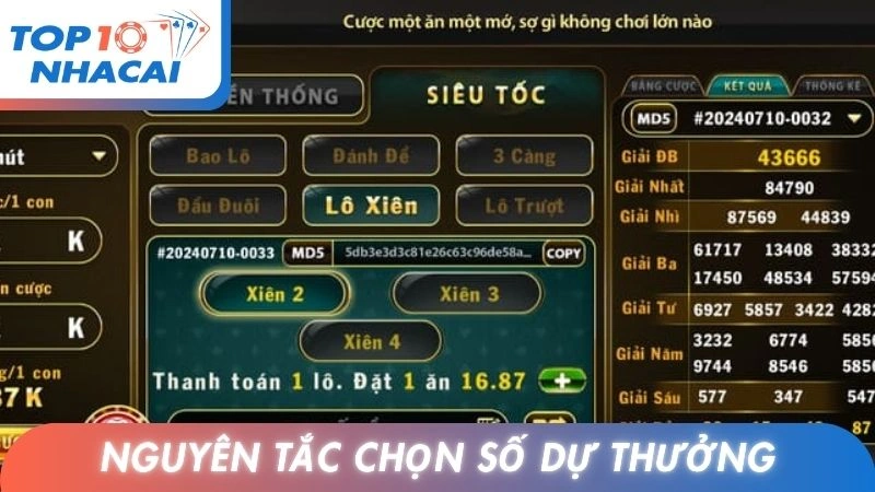 Nguyên tắc chọn số dự thưởng